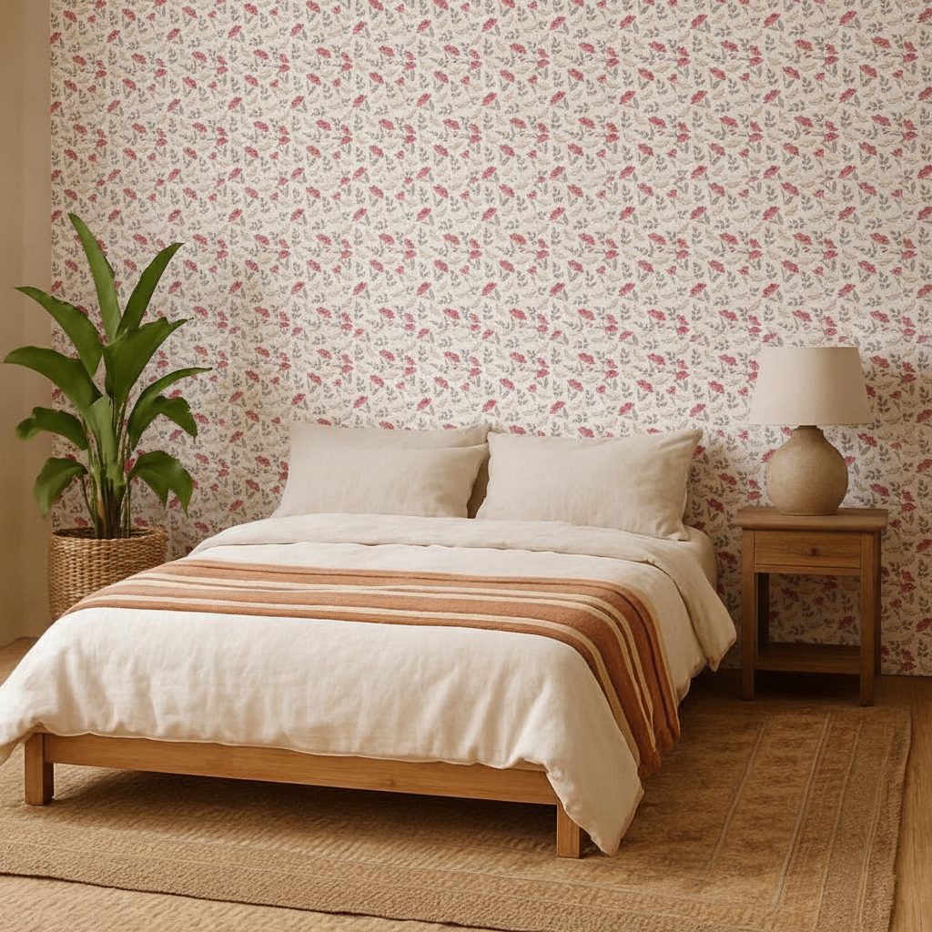 Pattern Floreale Vintage Elegante in ambiente