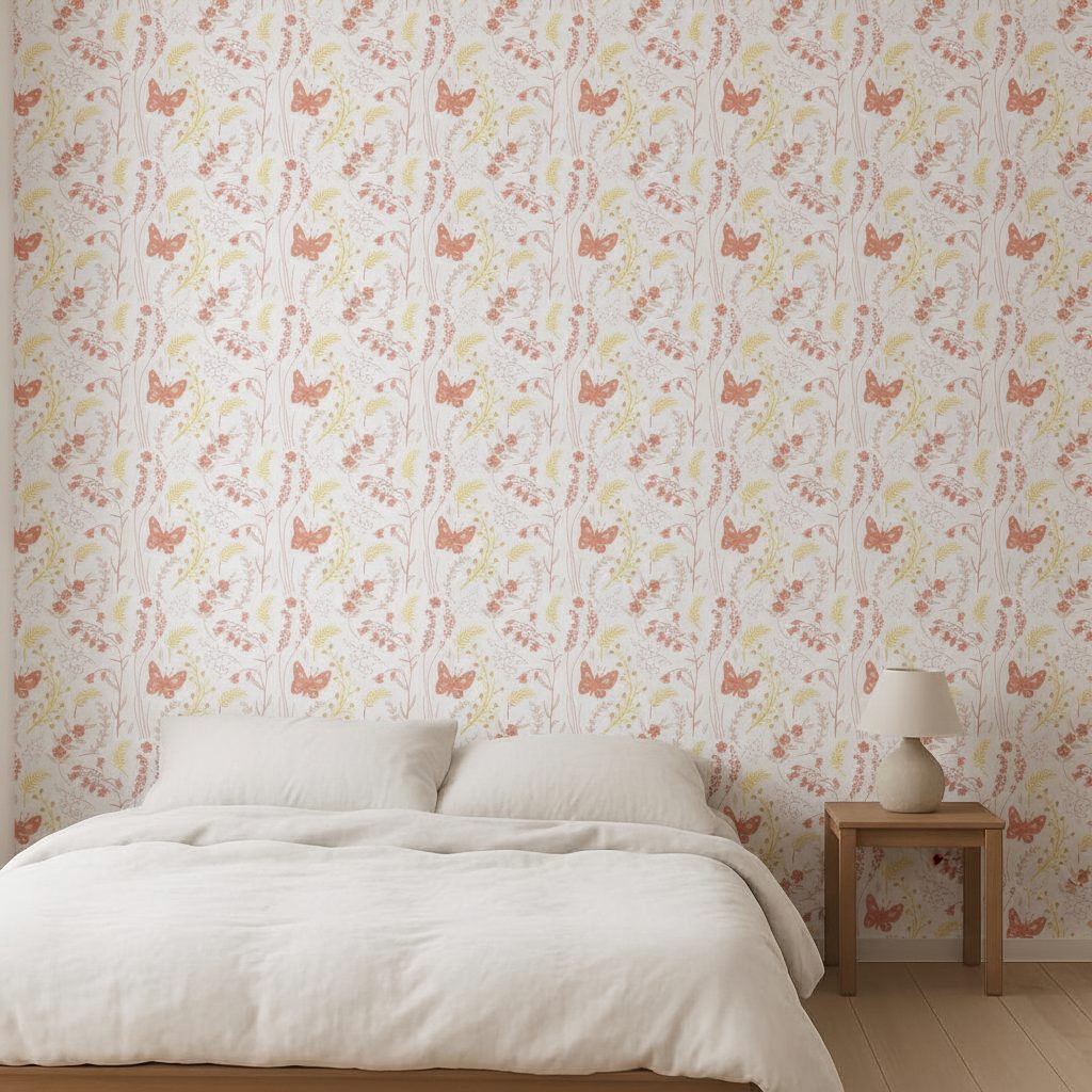 Fiori e Farfalle Doodle in ambiente