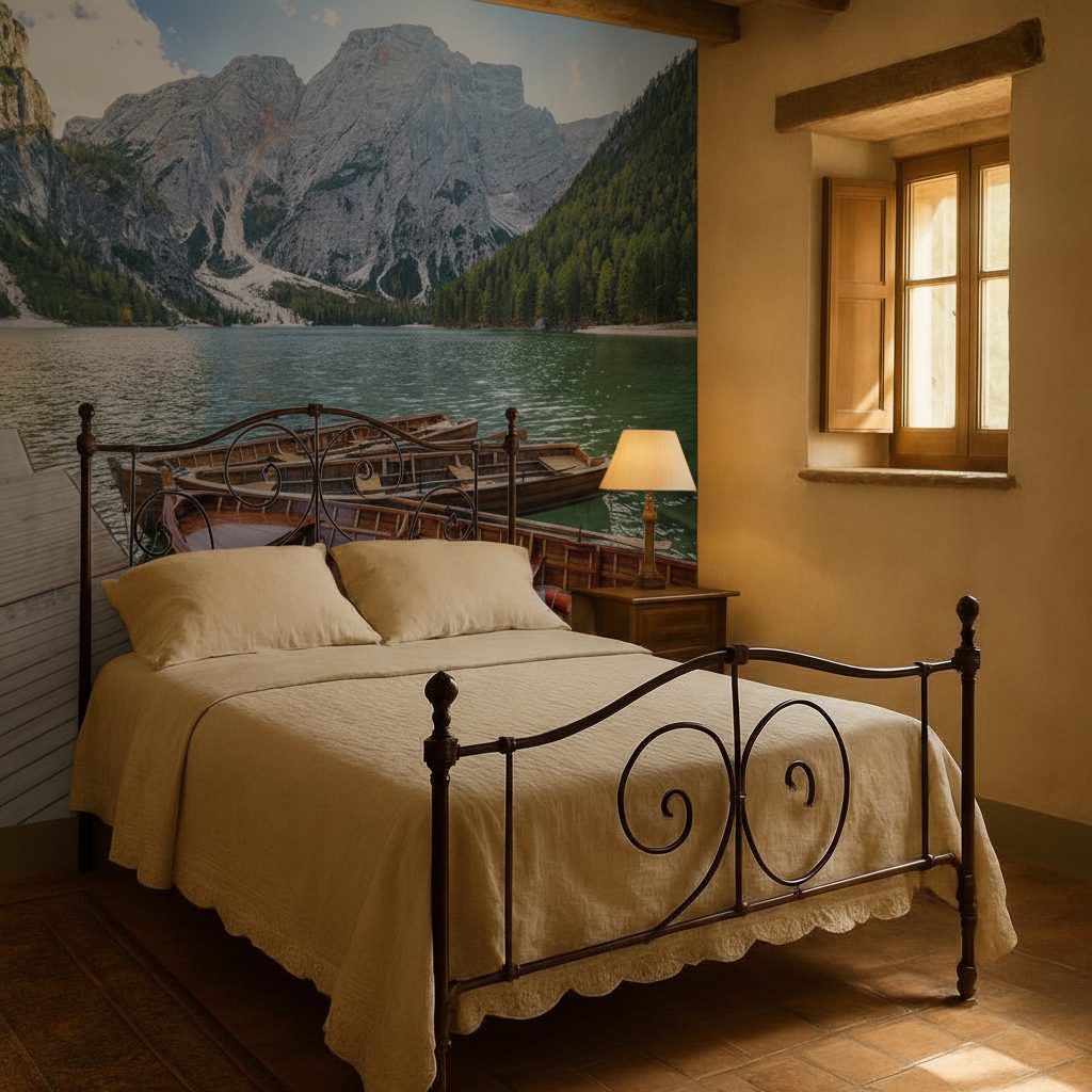 Lago di Braies Barche Montagne in ambiente