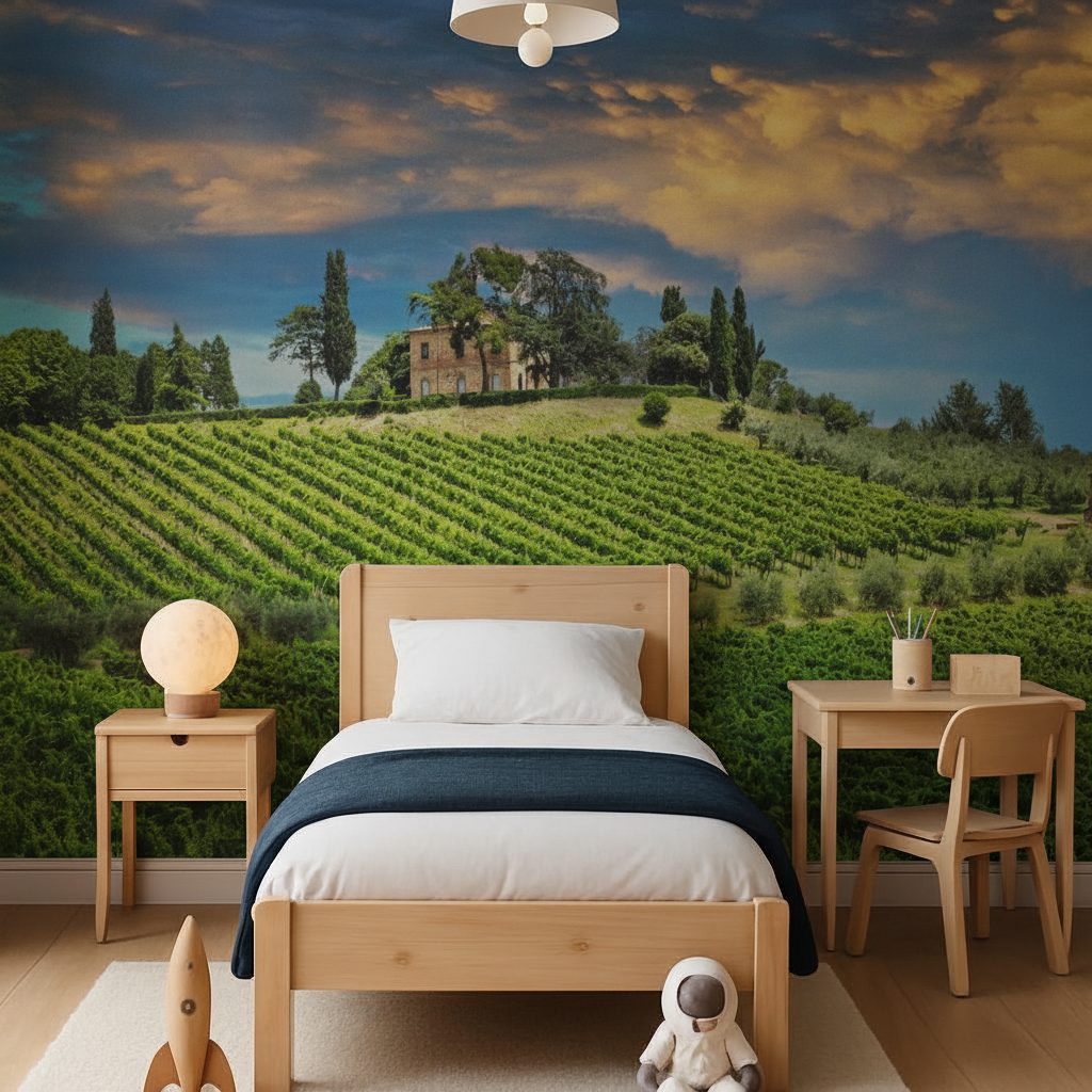 Paesaggio Toscano con Casa in a room setting