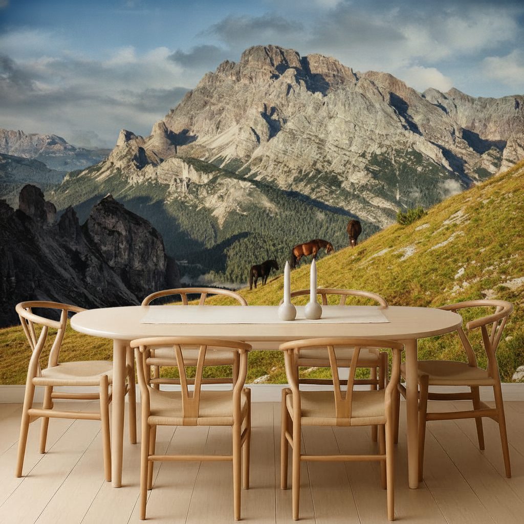 Cavalli al Pascolo Dolomiti in ambiente