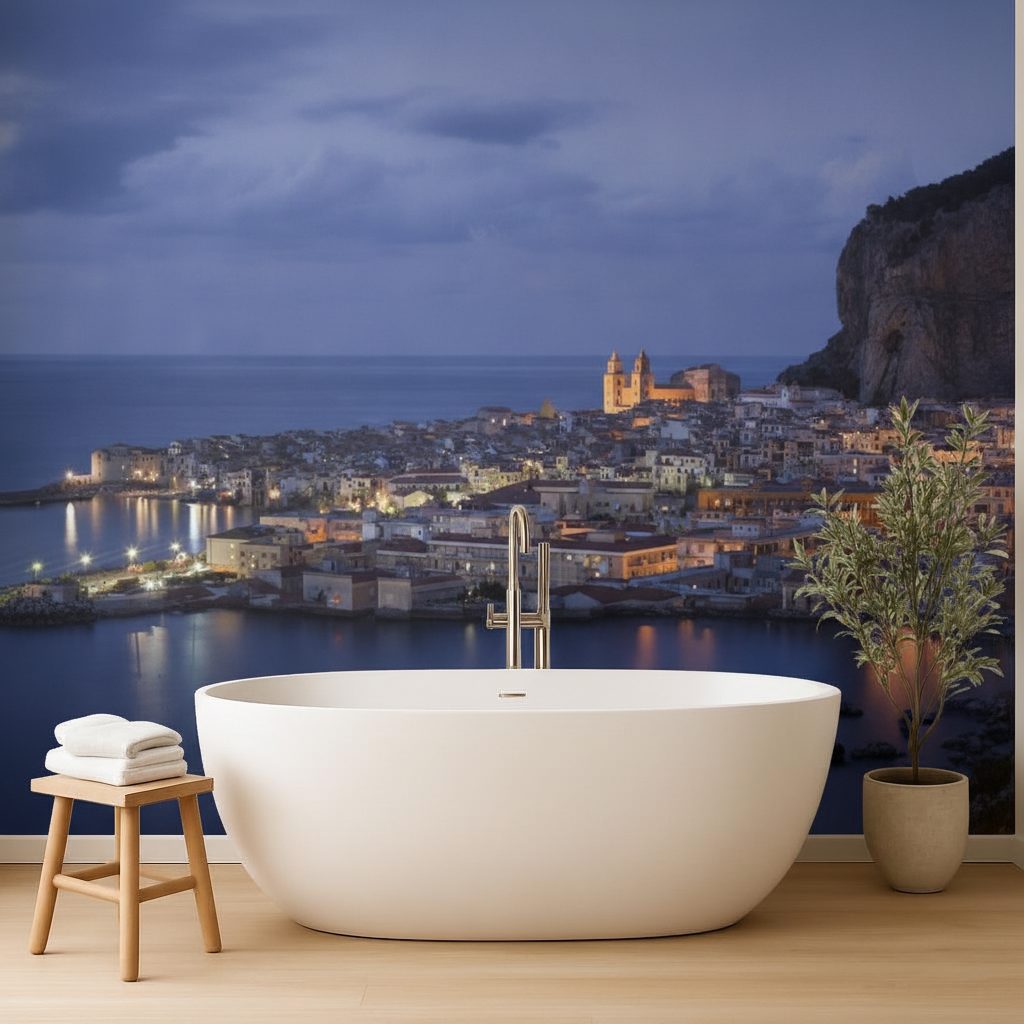 Paesaggio Urbano Cefalù Crepuscolo in ambiente
