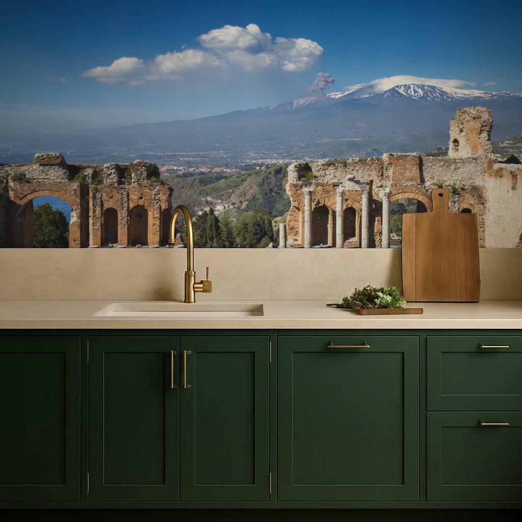 Teatro Greco Romano Etna Eruzione in ambiente