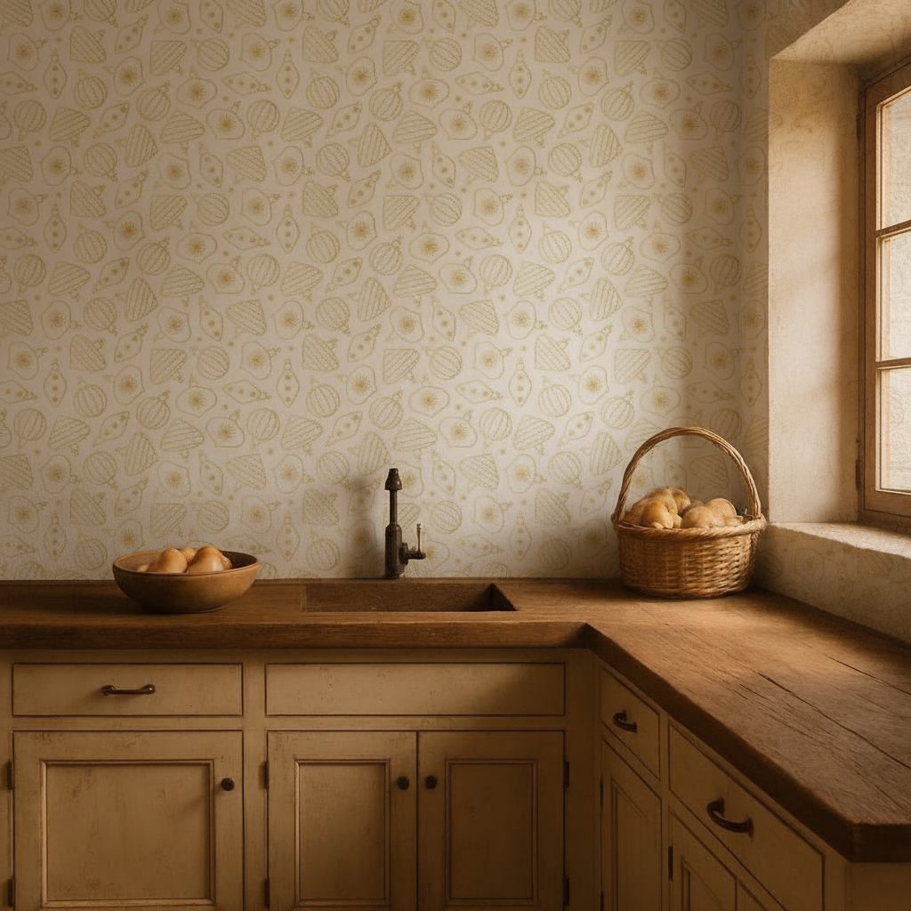 Pattern Natalizio Palline Dorate in ambiente