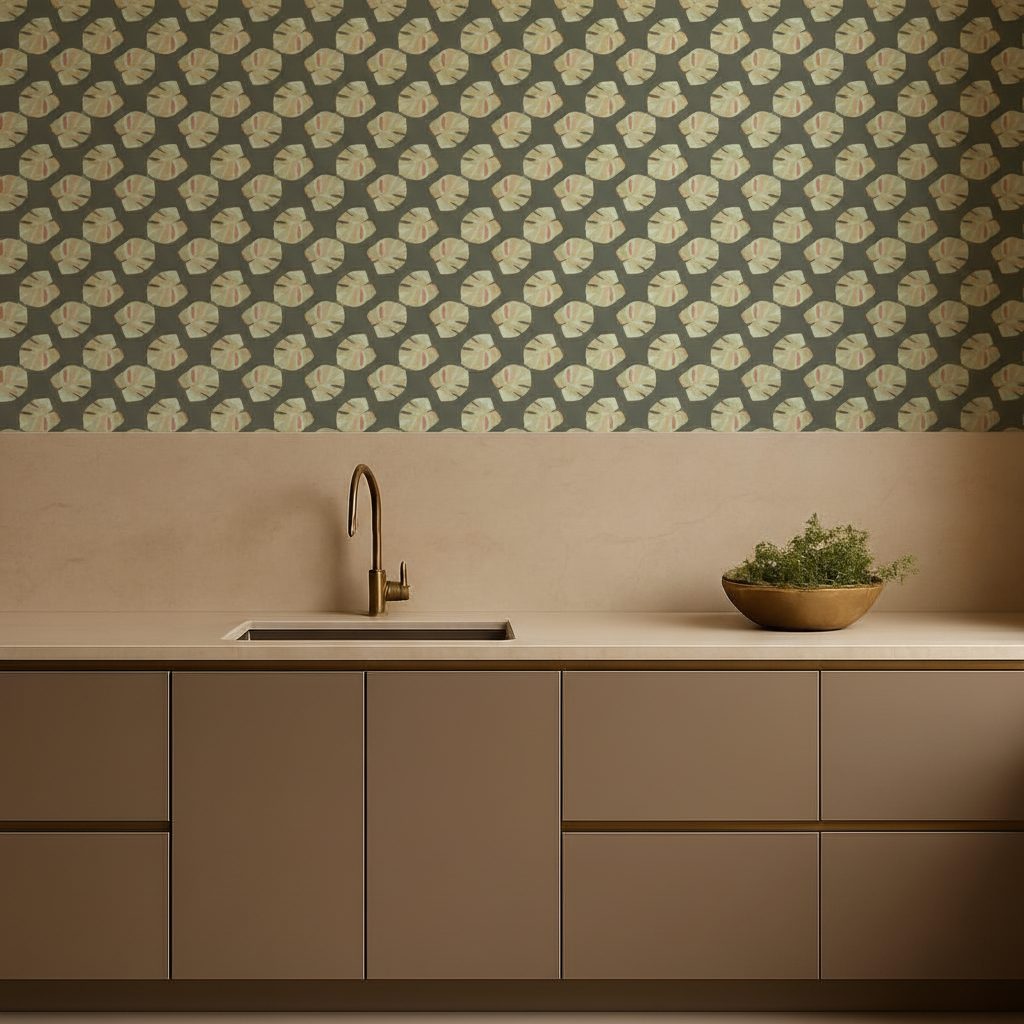 Foglie Monstera Tonalità Pastello in ambiente