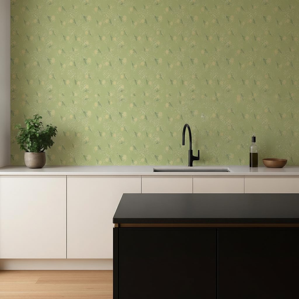 Dente di Leone Astratto Verde in ambiente