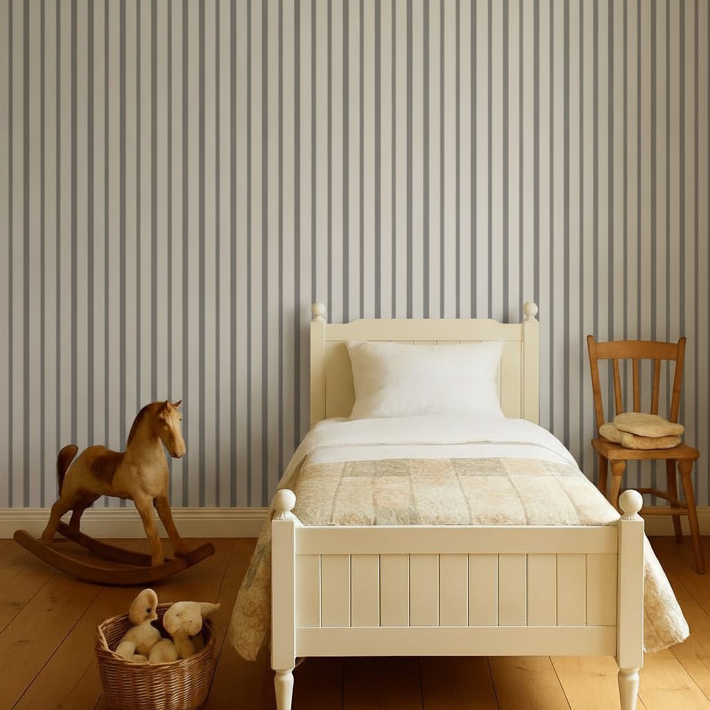 Strisce Verticali Bianche e Nere in a room setting
