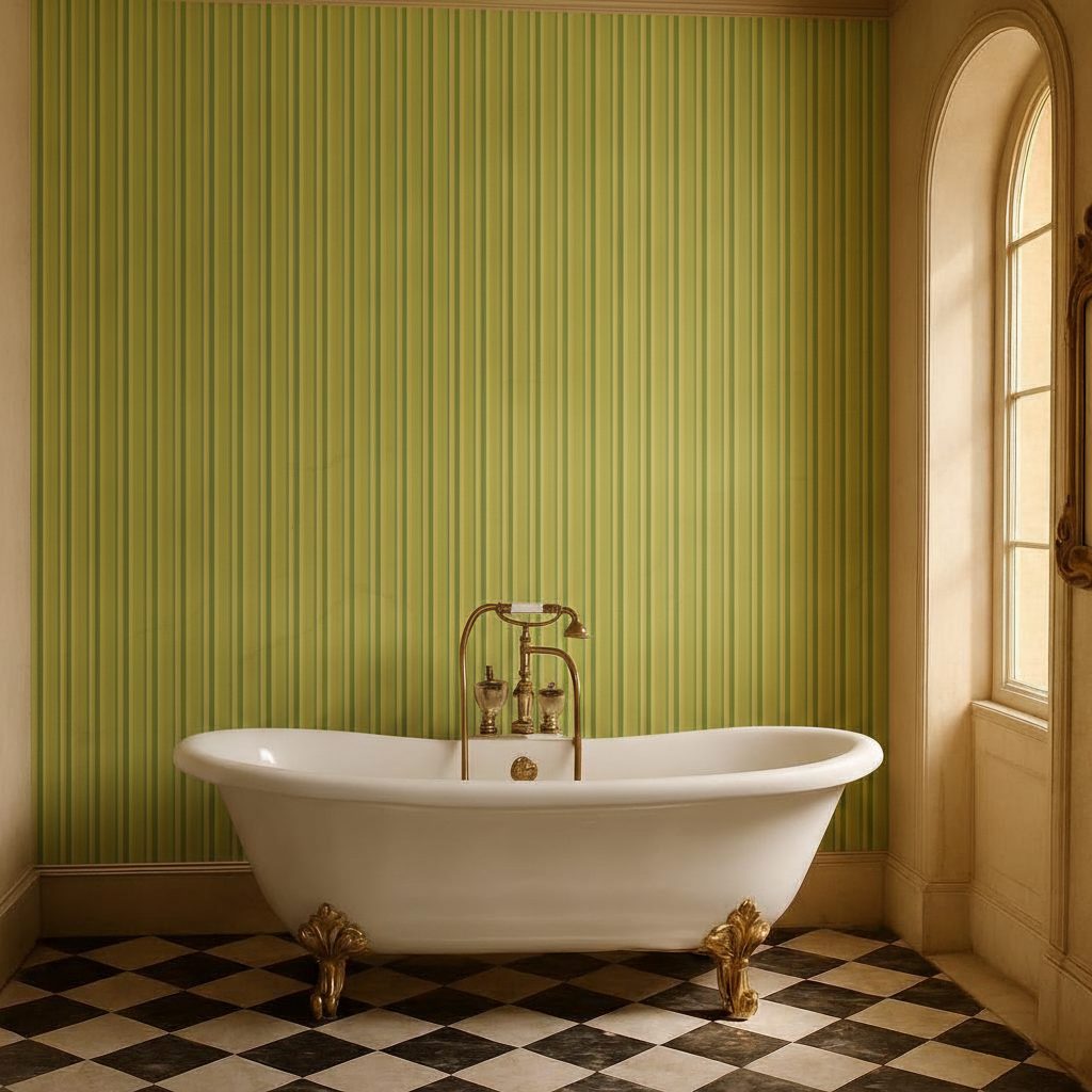 Righe Verticali Grungy Giallo Verde in ambiente