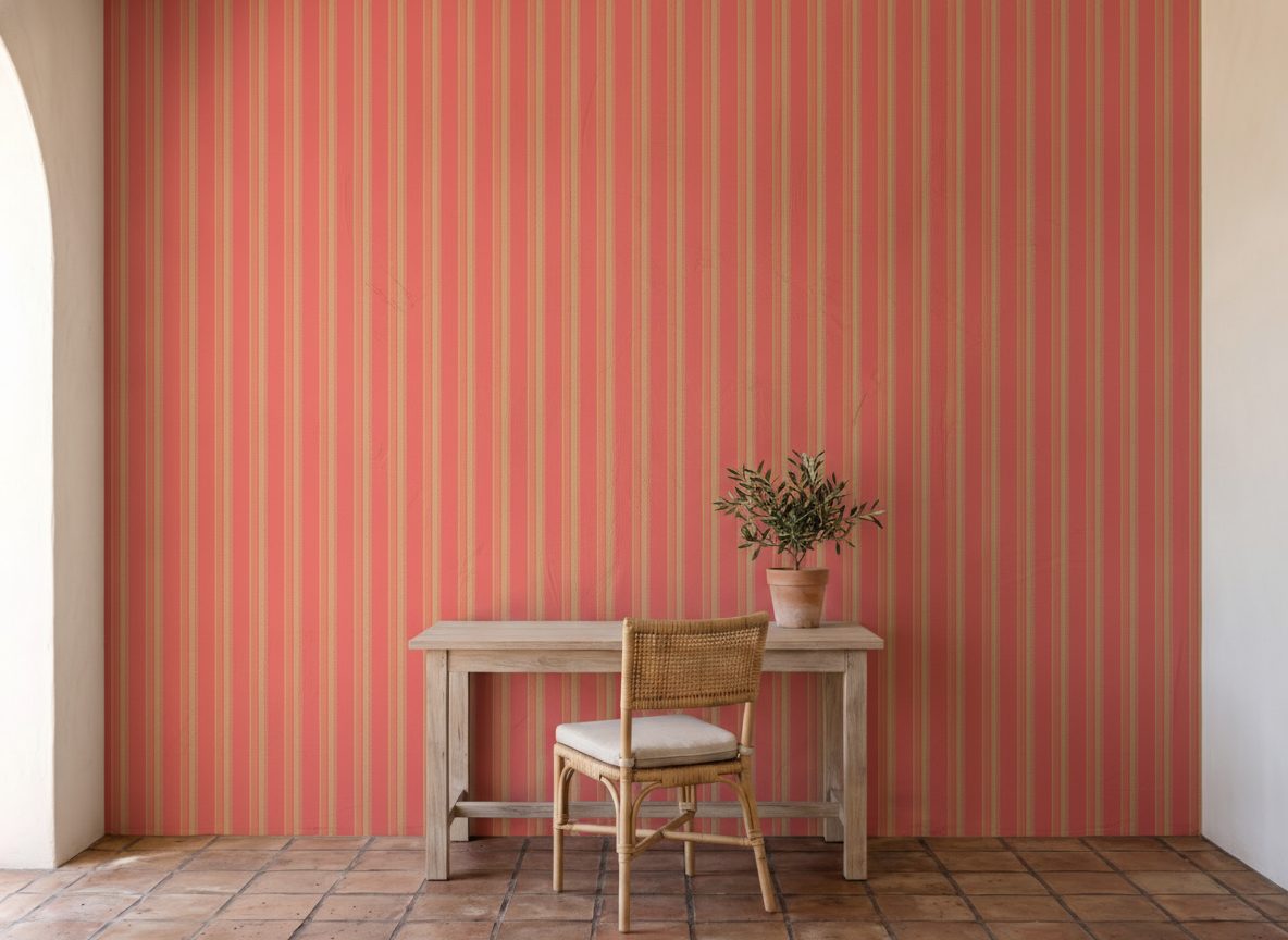 Linee Verticali Rosse e Arancioni in a room setting