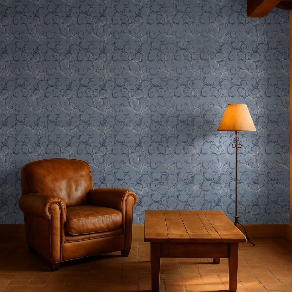 Pattern Disegnato Mano Blu in ambiente