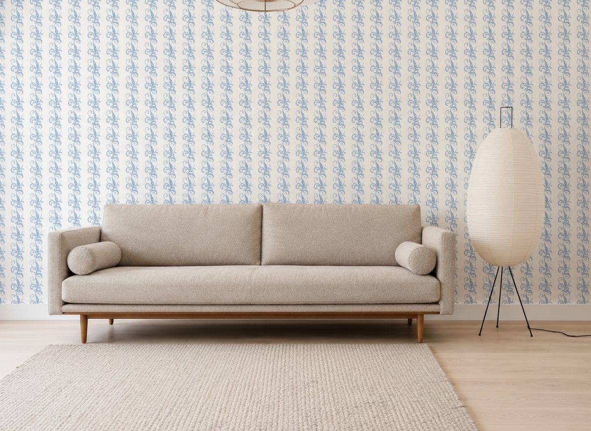 Pattern Invernali Acquerello Blu in ambiente