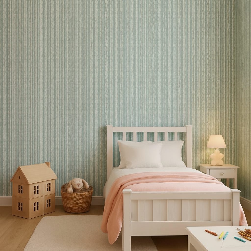 Bordo Lino Verde Mare in a room setting