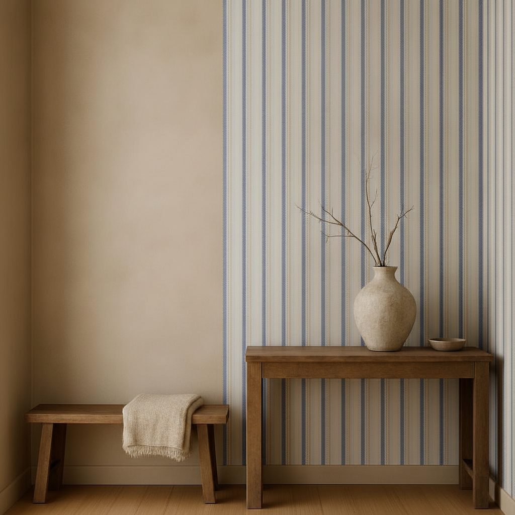Strisce Eleganti Tonalità Pastello in a room setting