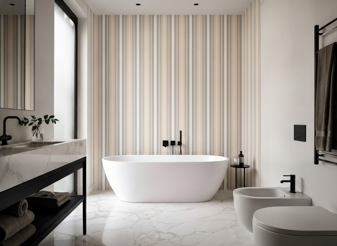 Strisce Geometriche Colorate in a room setting