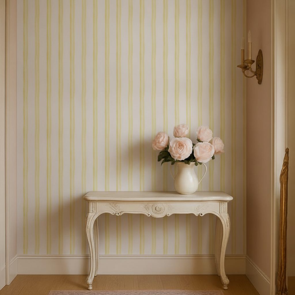 Strisce Verticali Giallo Acquerello in ambiente