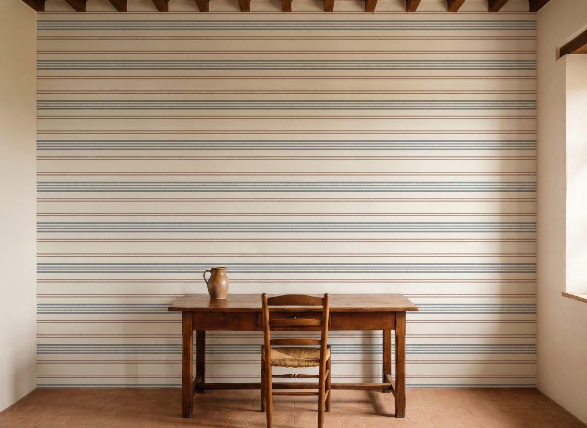 Fantasia Francese Farmhouse Blu Rosso in ambiente