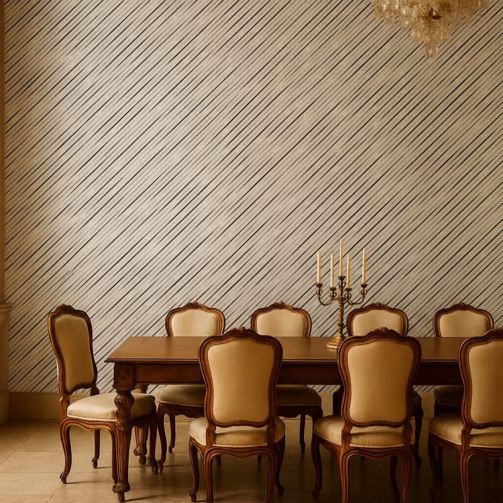 Righe Diagonali Bianco Nero in ambiente
