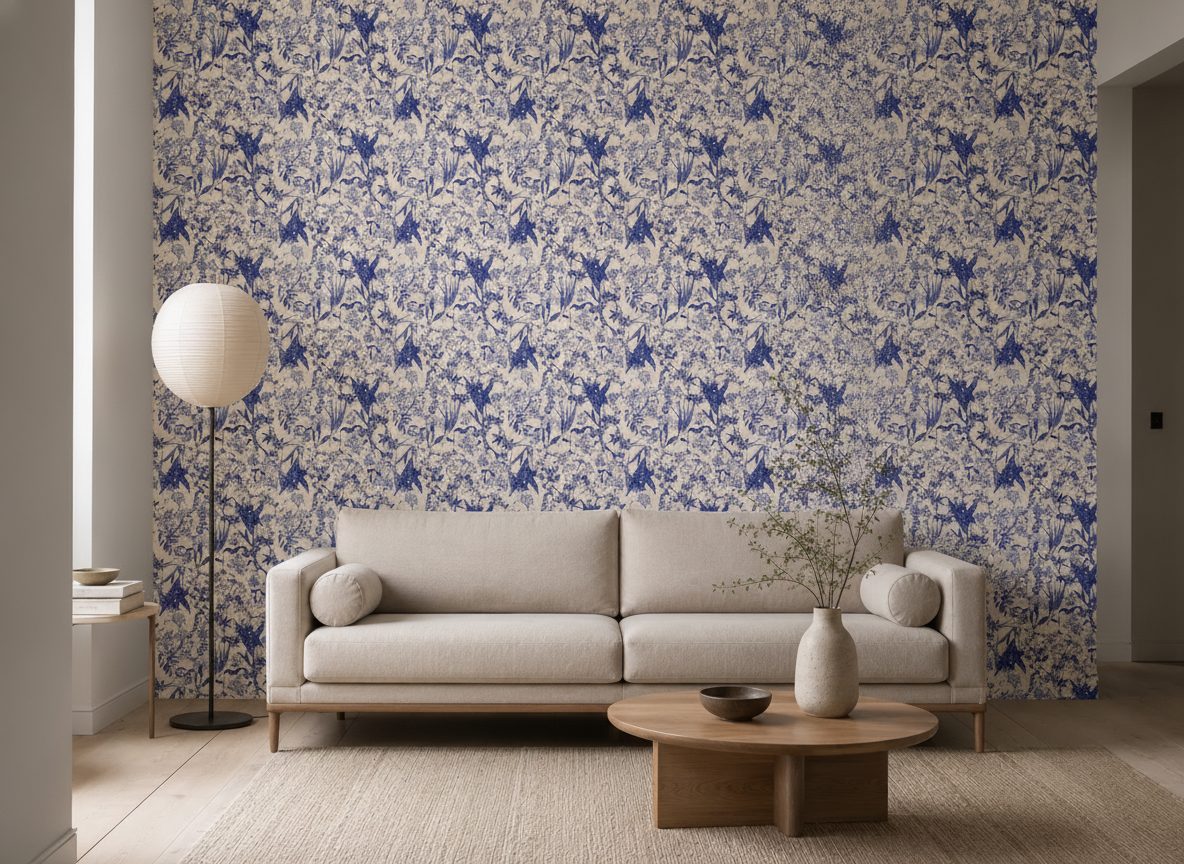 Fiori Selvatici Blu Vintage in ambiente