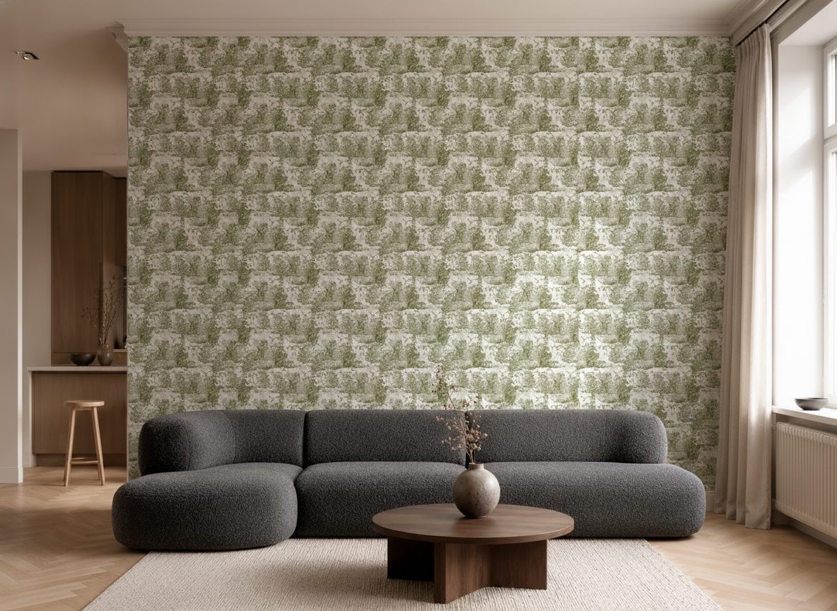 Toile De Jouy Giungla Verde in ambiente
