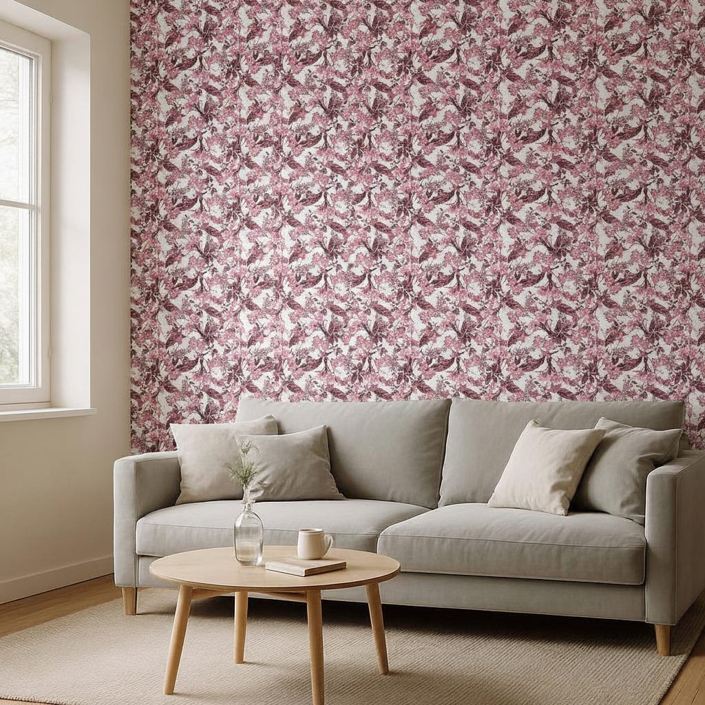 Fiori Botanici Rosa Borgogna in a room setting