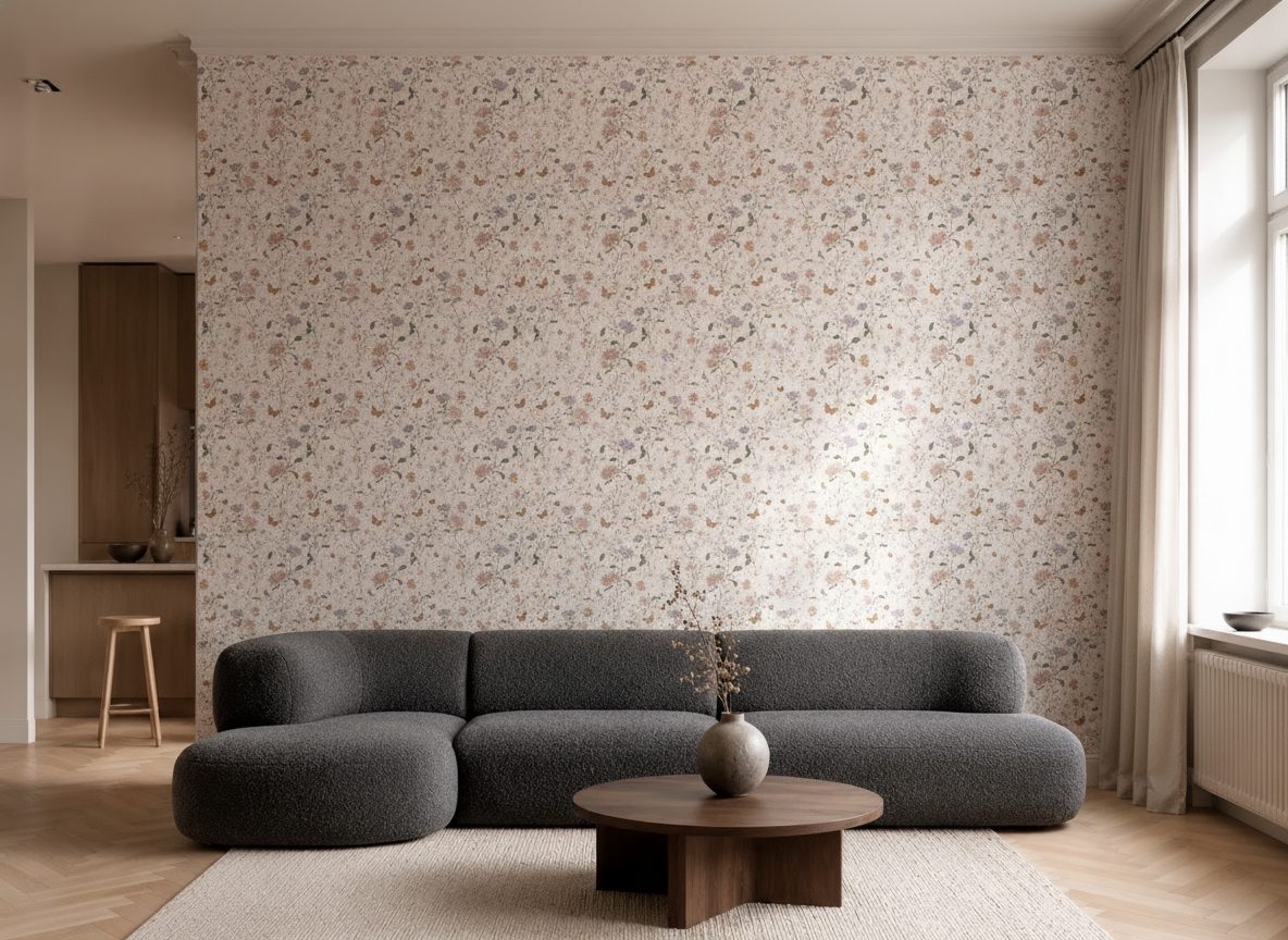 Toile Floreale Farfalle Romantiche in a room setting