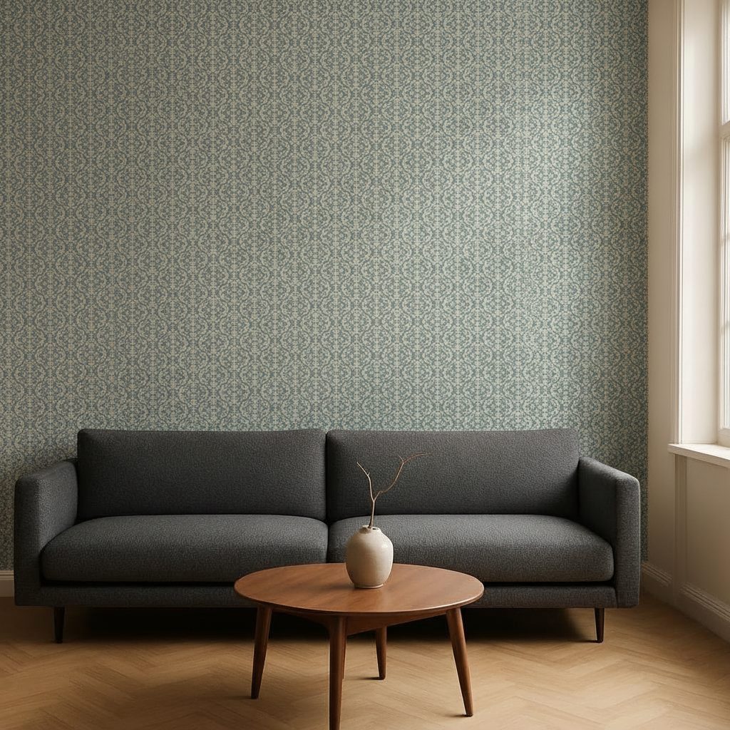 Damasco Floreale Blu Classico in a room setting
