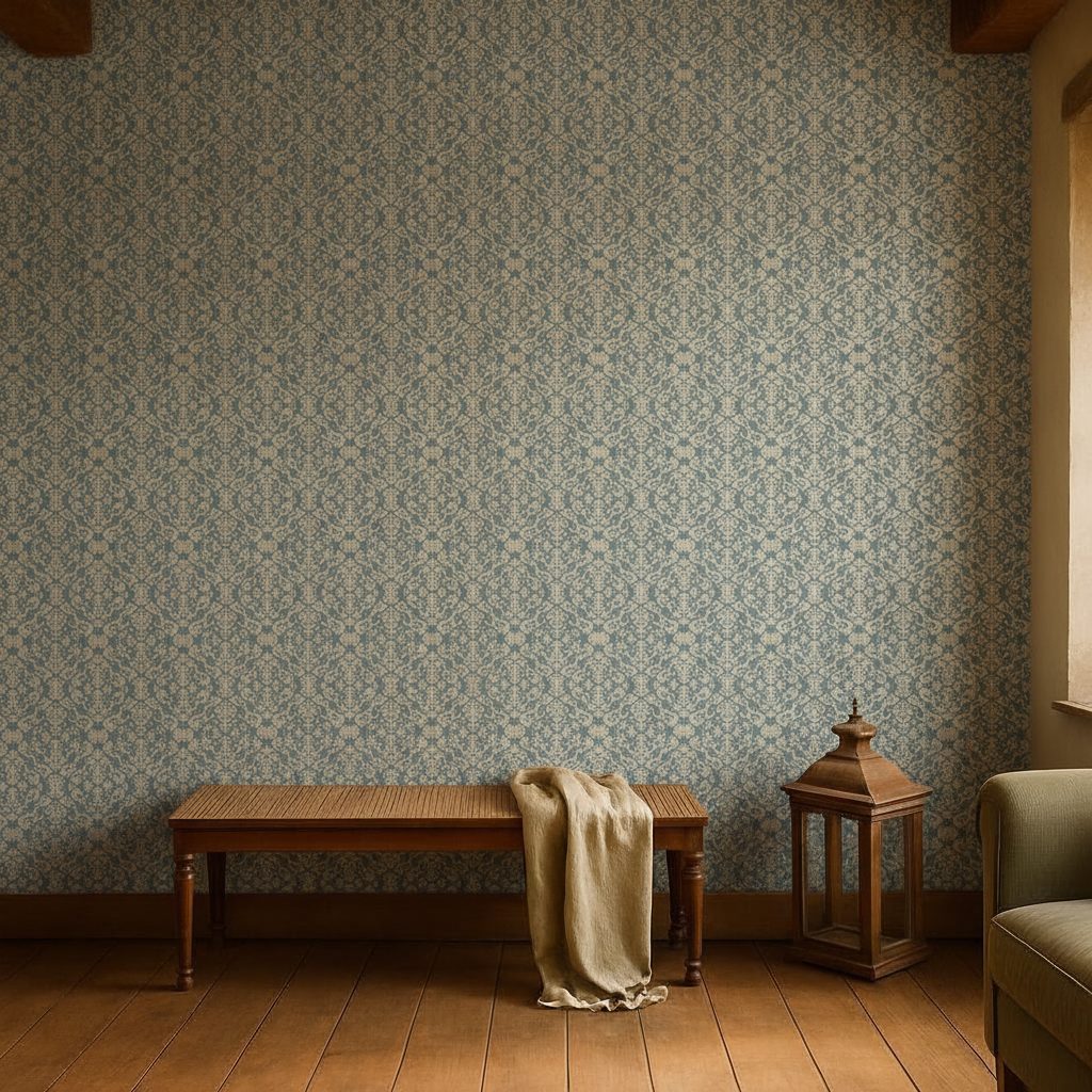 Damasco Floreale Blu Classico in a room setting