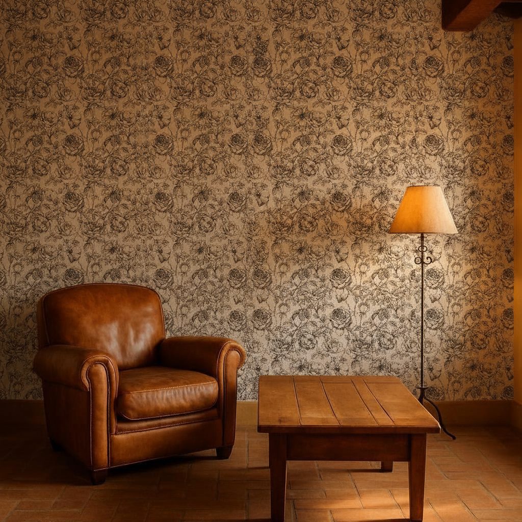 Rose Disegnate Floreale Bianco in ambiente