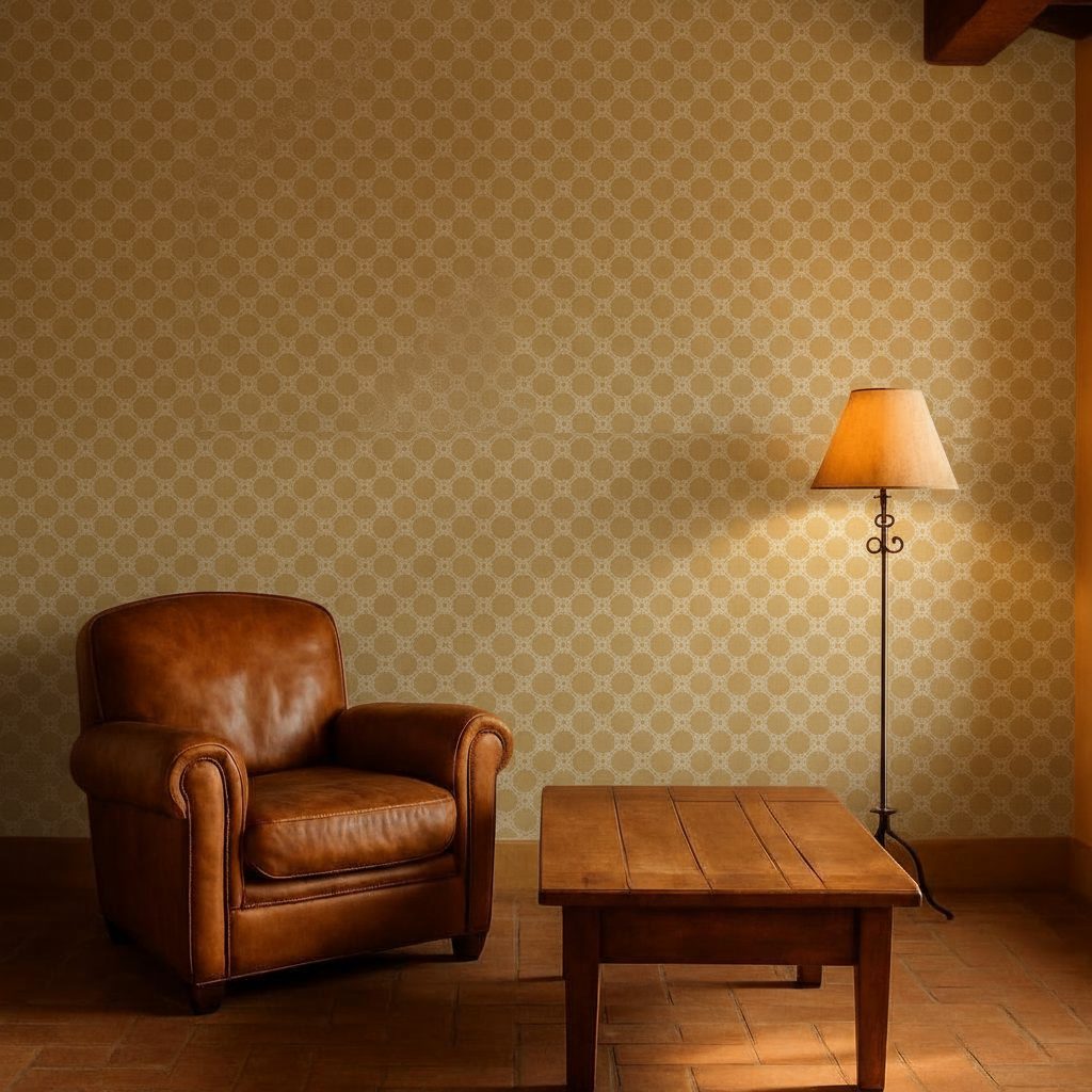 Pattern Arabo Dorato Geometrico in a room setting