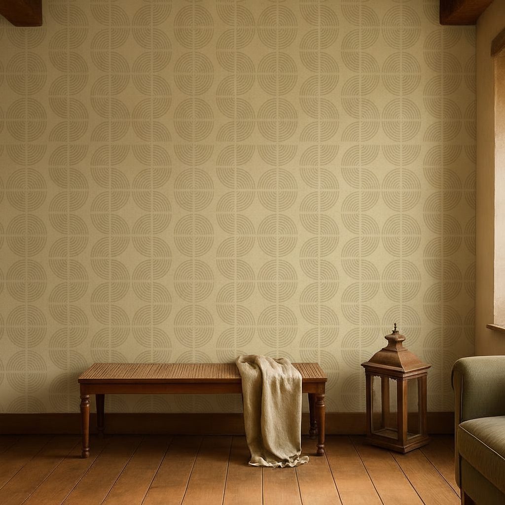 Pattern Geometrico Computazionale Astratto in a room setting