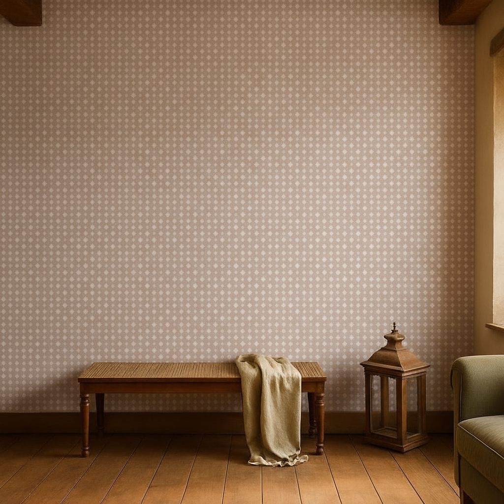 Pattern Geometrico Ornamentale Pastello in a room setting