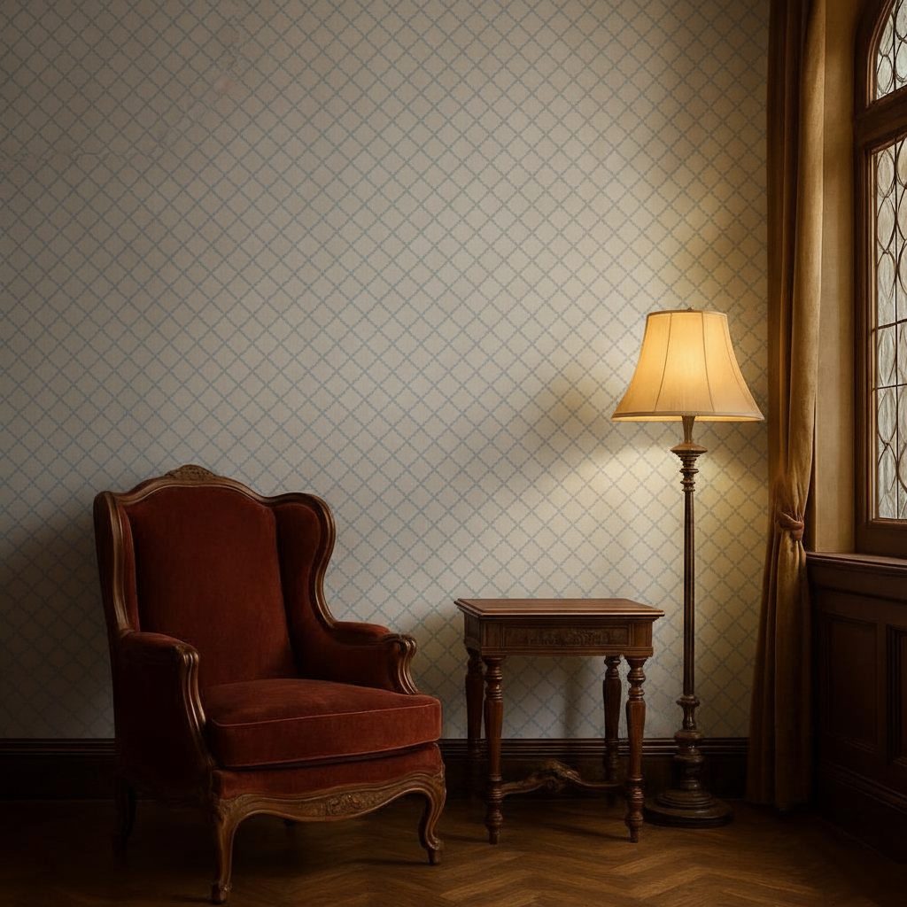 Pattern Geometrico Astratto Continuo in a room setting