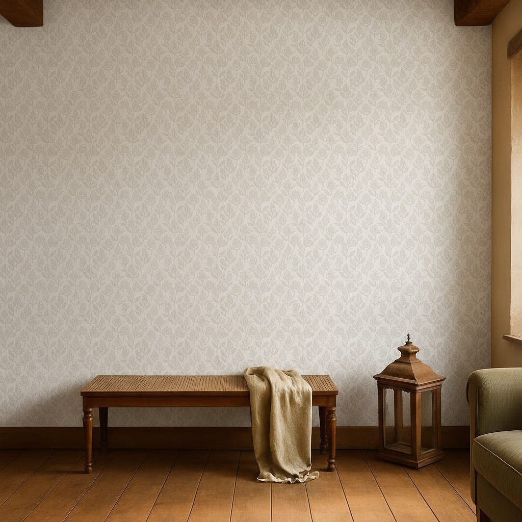 Fiori Rustici Bianchi Effetto Lino in a room setting