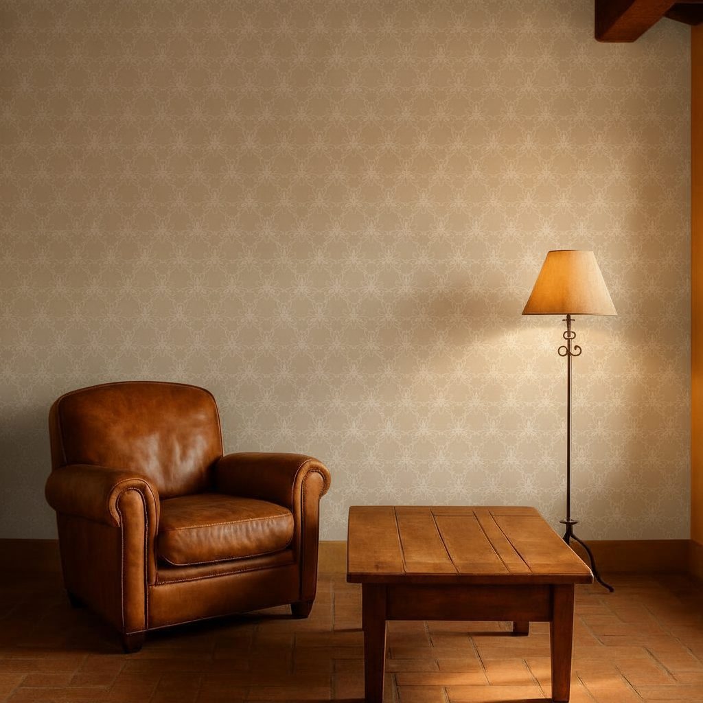 Pattern Orientale Rosa Bianco in ambiente