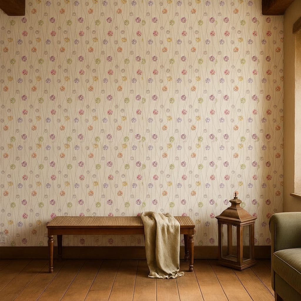 Medaglioni Floreali Colorati in a room setting