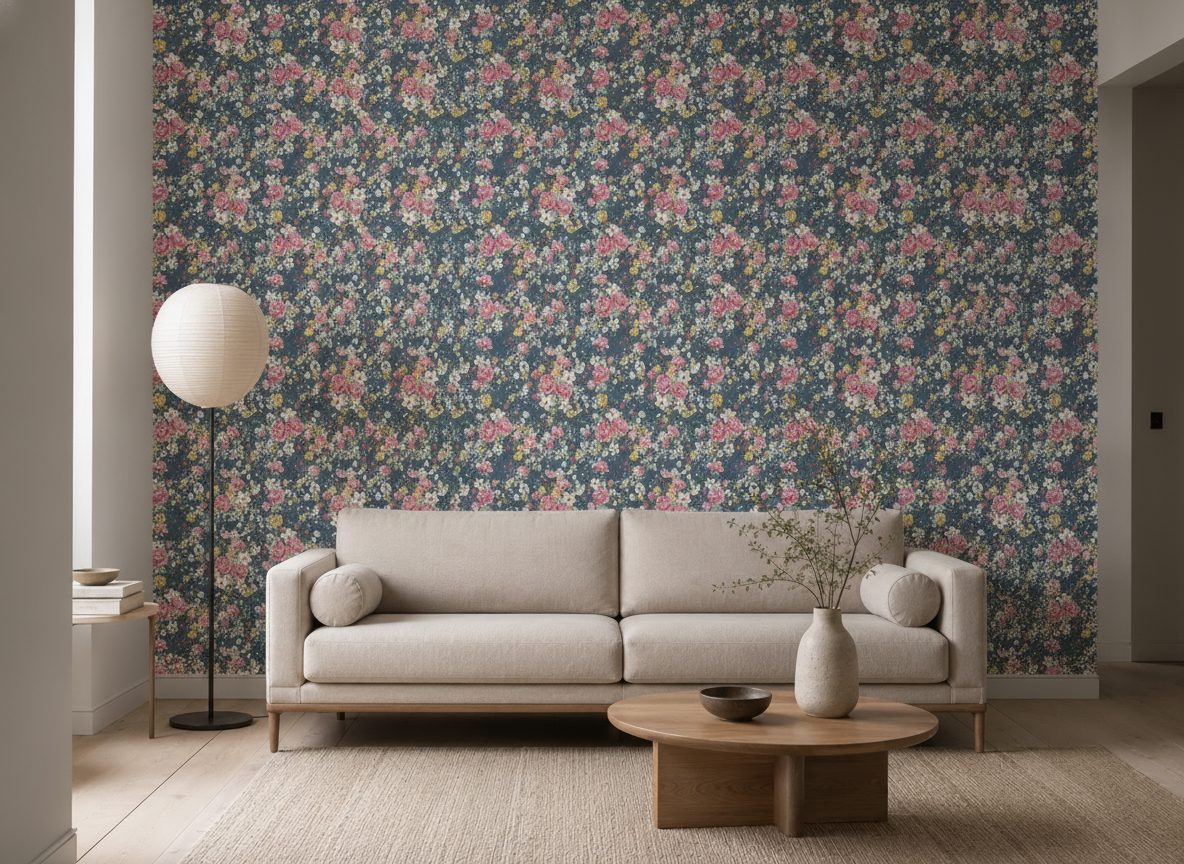 Rose Vintage su Sfondo Blu in a room setting