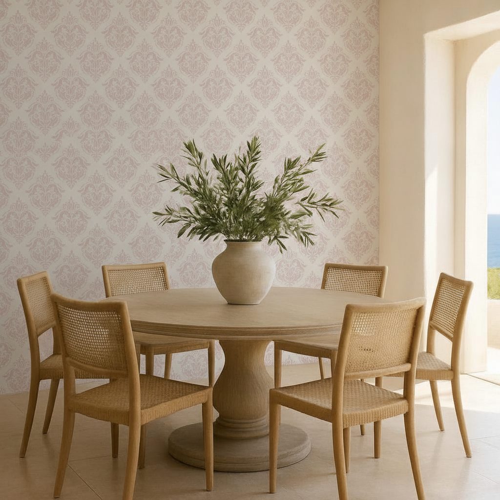 Damasco Floreale Rosa Orientale in ambiente