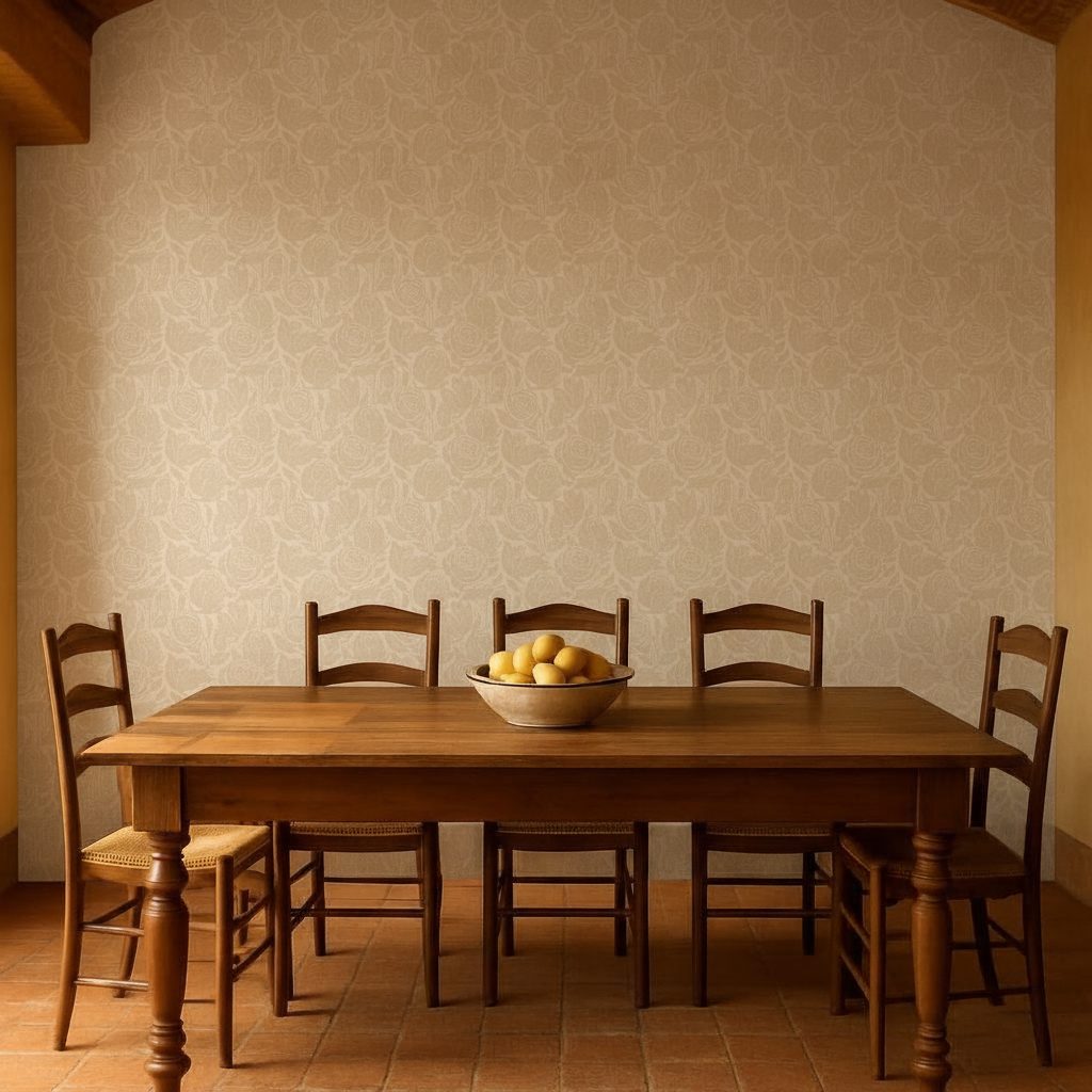 Stampa Floreale Rustica Bianca in ambiente