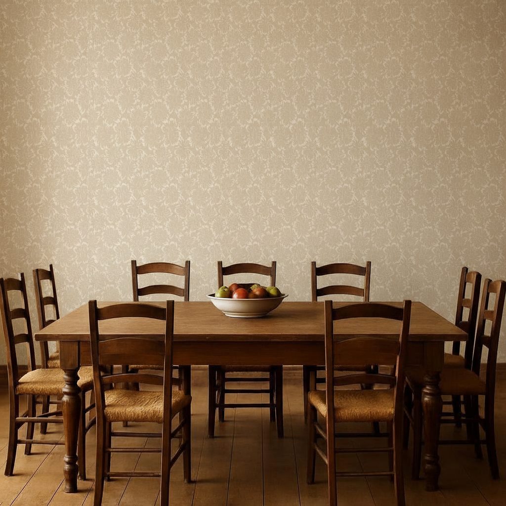 Pattern Botanico Floreale Tortora in ambiente