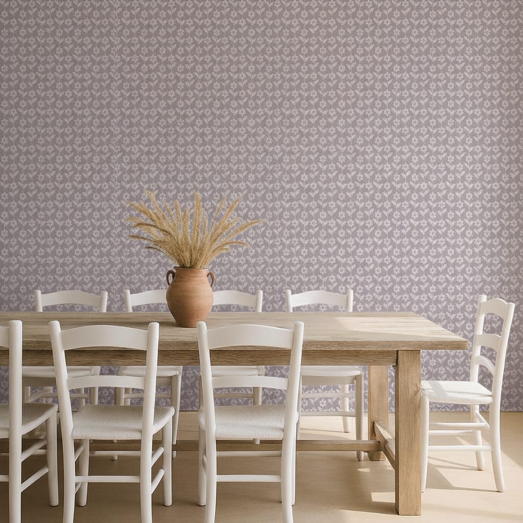 Pattern Floreale Grigio in ambiente