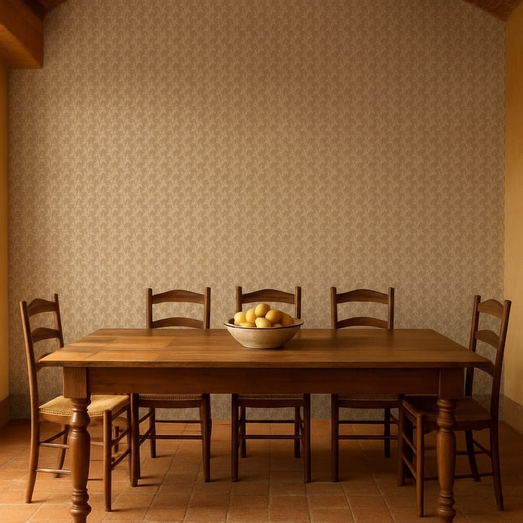 Pattern Floreale Classico Crema in ambiente