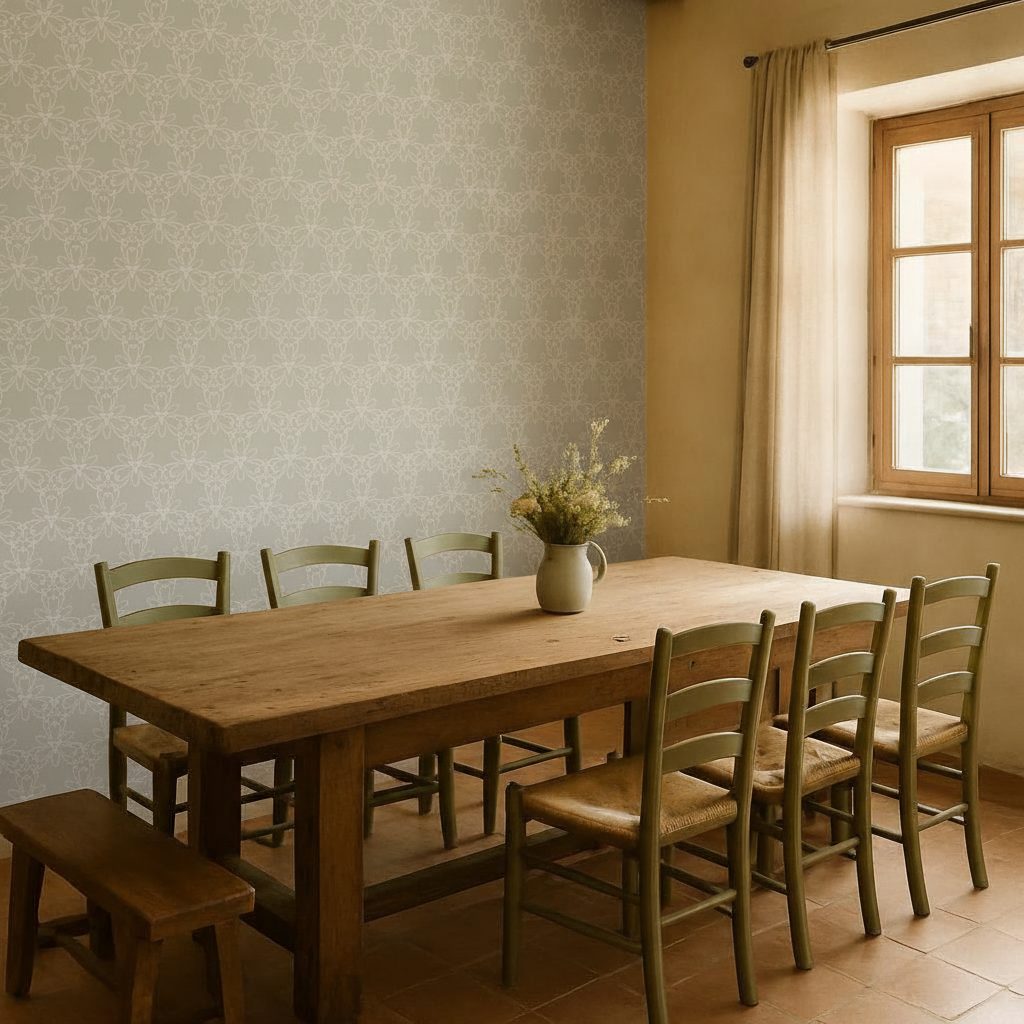 Pattern Floreale Blu Chiaro in ambiente