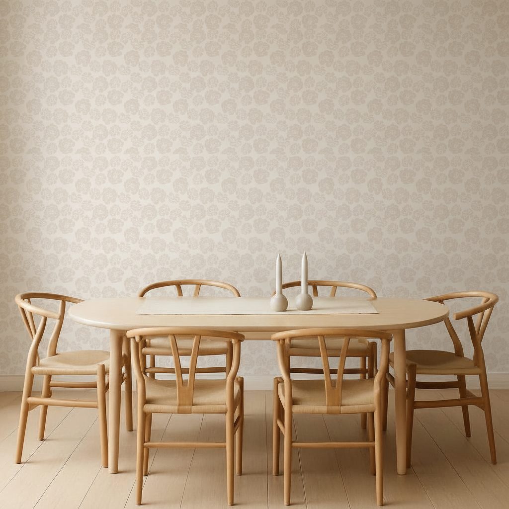 Fiori Astratti Beige Pastello in ambiente