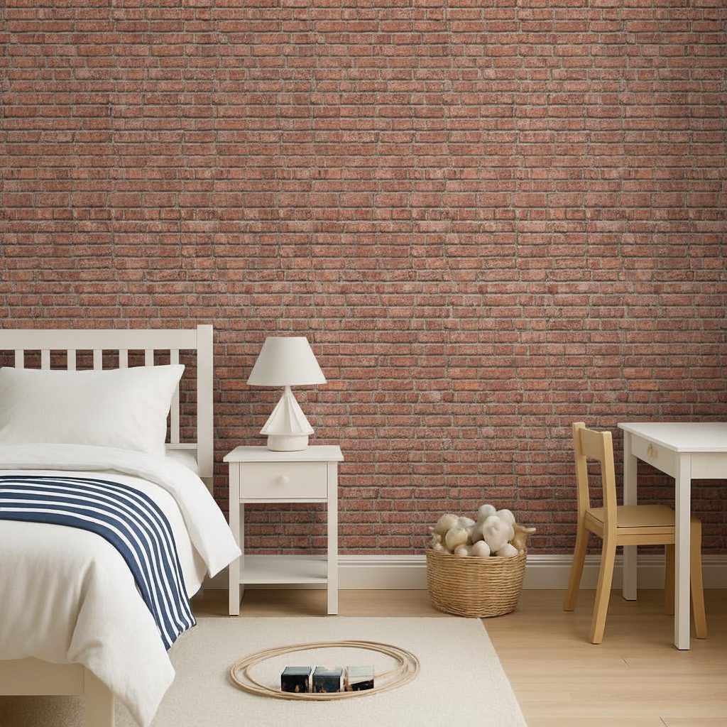 Muro di Mattoni Rosso Scuro in a room setting