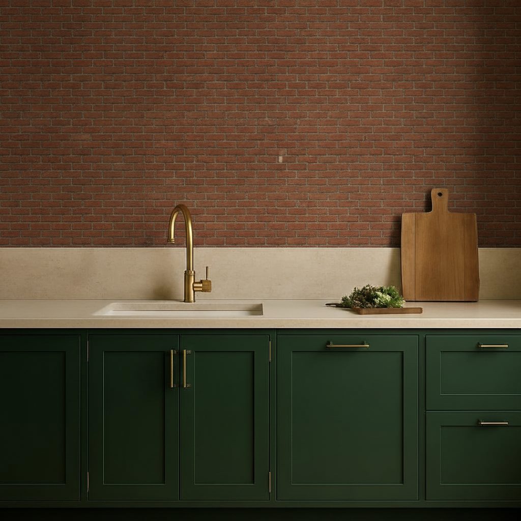 Texture Muro Mattoni Rosso Scuro in ambiente