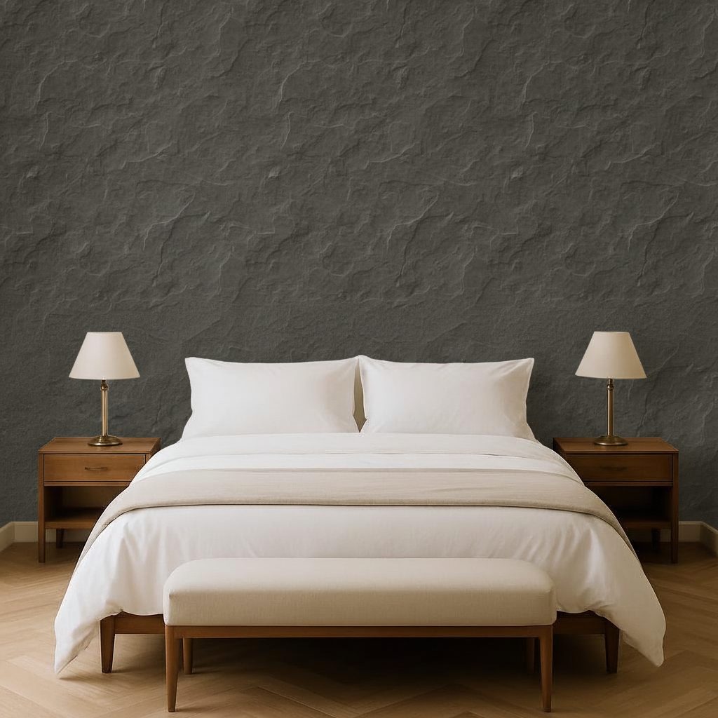 Texture Pietra Marrone Scuro in a room setting