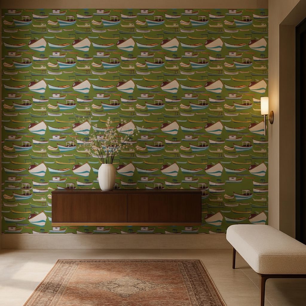 Barchette Colorate Verde in ambiente