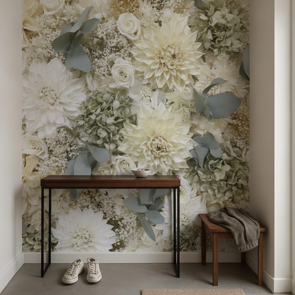 Rose Avorio e Dalie in ambiente