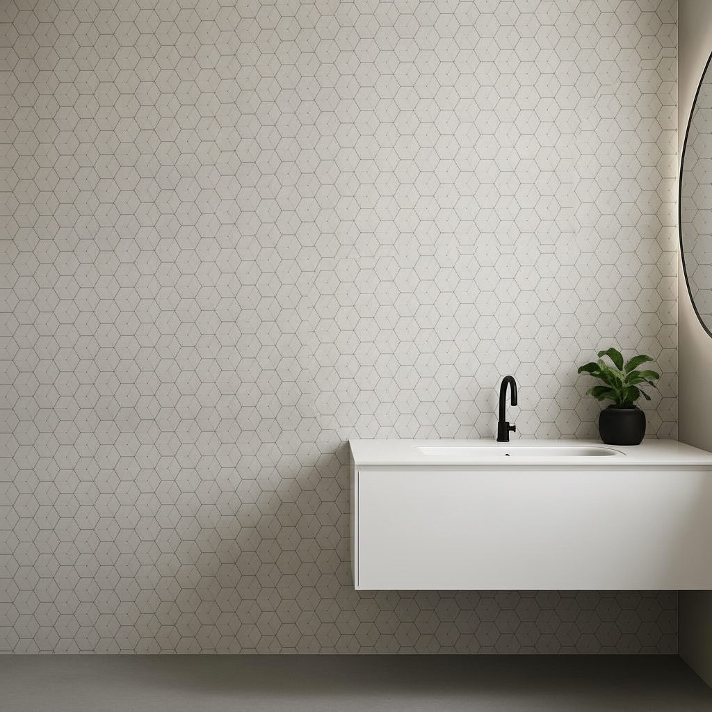 Esagoni Grigi Pattern Semplice in ambiente