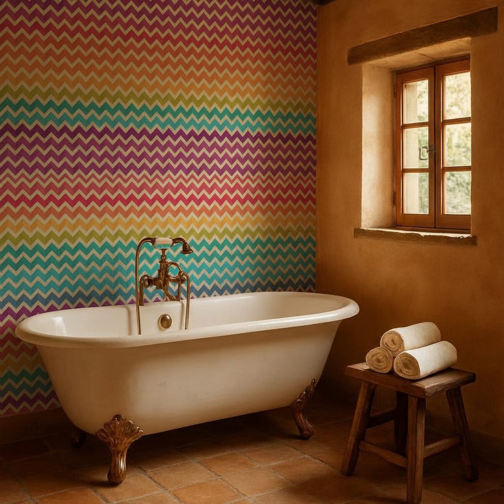 Pattern Geometrico a Zigzag in ambiente